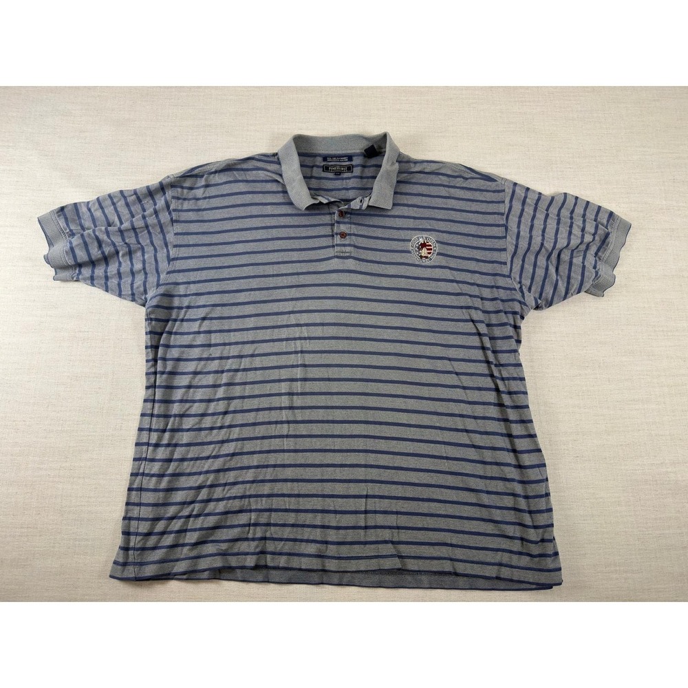 Pinehurst Collection 2005 US Open Golf Polo Shirt Mens XXL Grey Striped Cotton